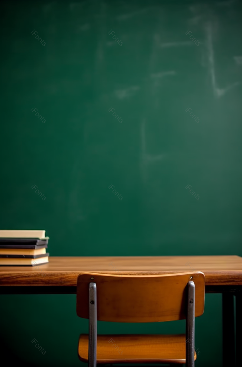 绿色黑板桌椅书本复古摄影图,高清,摄影图,摄影图片,图片大全,摄影图免费下载